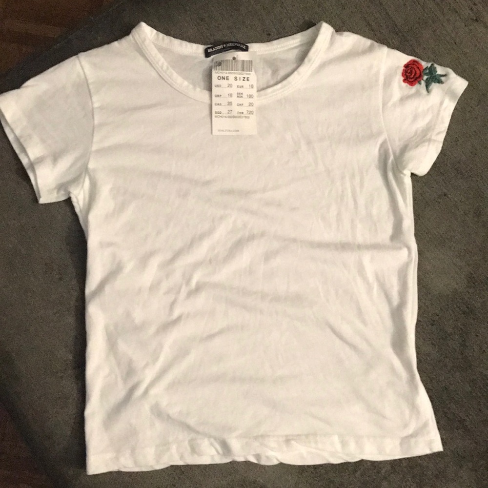 NWT Brandy Melville rose t-shirt